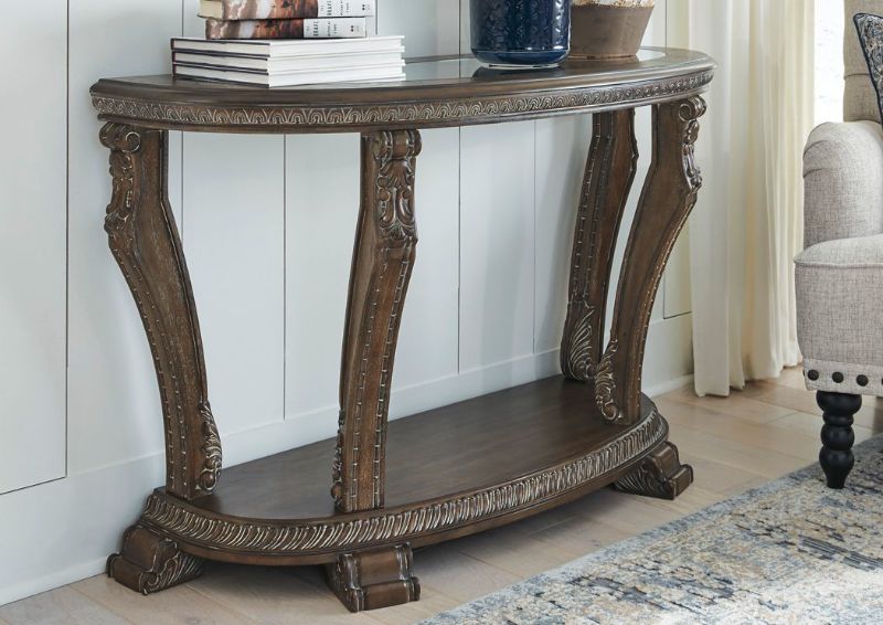 Room Shot of the Charmond Round Sofa Table by Ashley Furniture | Home Furniture Plus Bedding