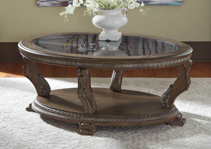 Room Shot of the Charmond Oval Coffee Table by Ashley Furniture | Home Furniture Plus Bedding