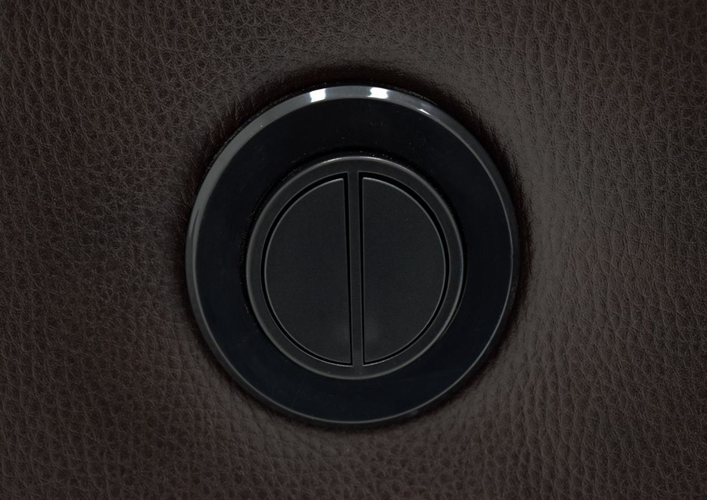 Close Up of the Control Buttons on the Chocolate Brown Mercury POWER Leather Reclining Sofa by Homestretch | Home Furniture Plus Bedding