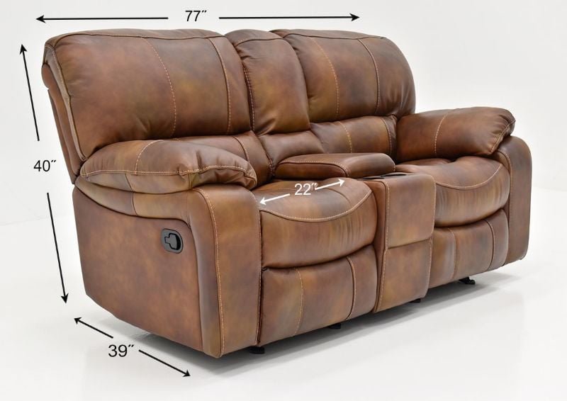 Dimension Details on the Legend Leather Reclining Glider Loveseat by Man Wah | Home Furniture Plus Bedding