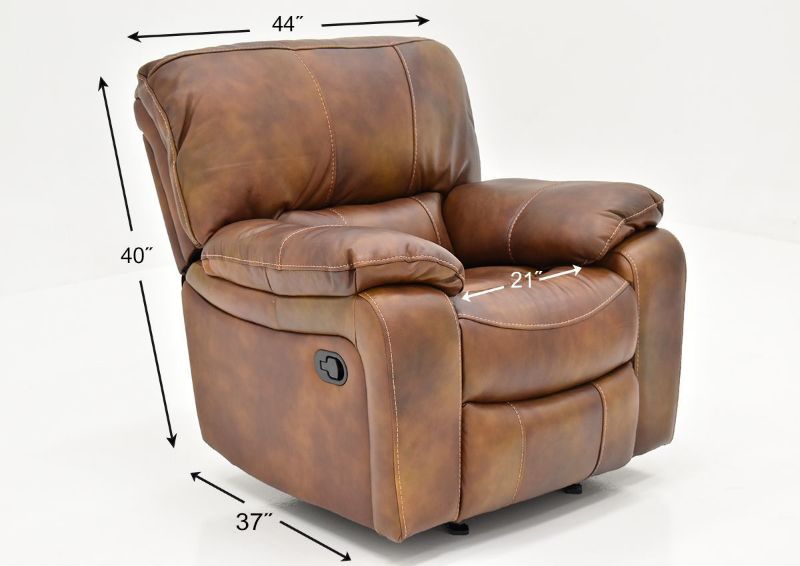 Dimension Details on the Legend Leather Glider Recliner by Man Wah | Home Furniture Plus Bedding