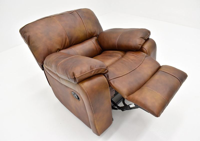 Overhead View with Recliner Open on the Legend Leather Glider Recliner by Man Wah | Home Furniture Plus Bedding