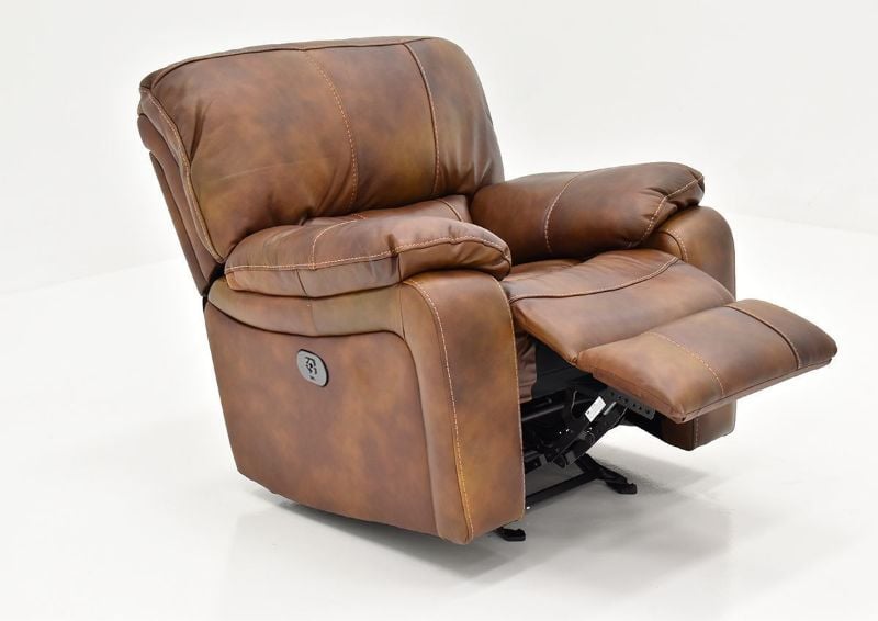 Angled View of the Legend POWER Leather Recliner by Man Wah | Home Furniture Plus Bedding