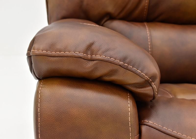 Accent Stitching on the Armrest on the Legend POWER Leather Recliner by Man Wah | Home Furniture Plus Bedding