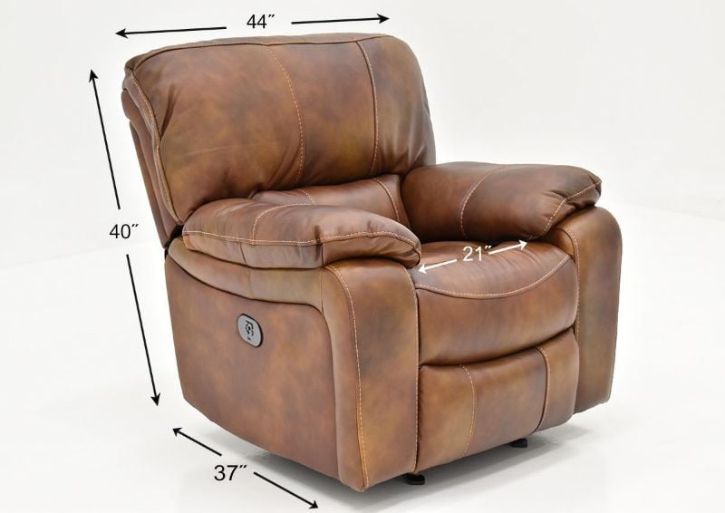 Dimension Details on the Legend Power Activated Recliner by Man Wah | Home Furniture Plus Bedding