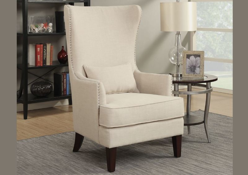 Room view of the Kori Accent Chair in Off White by Elements International | Home Furniture Plus Bedding