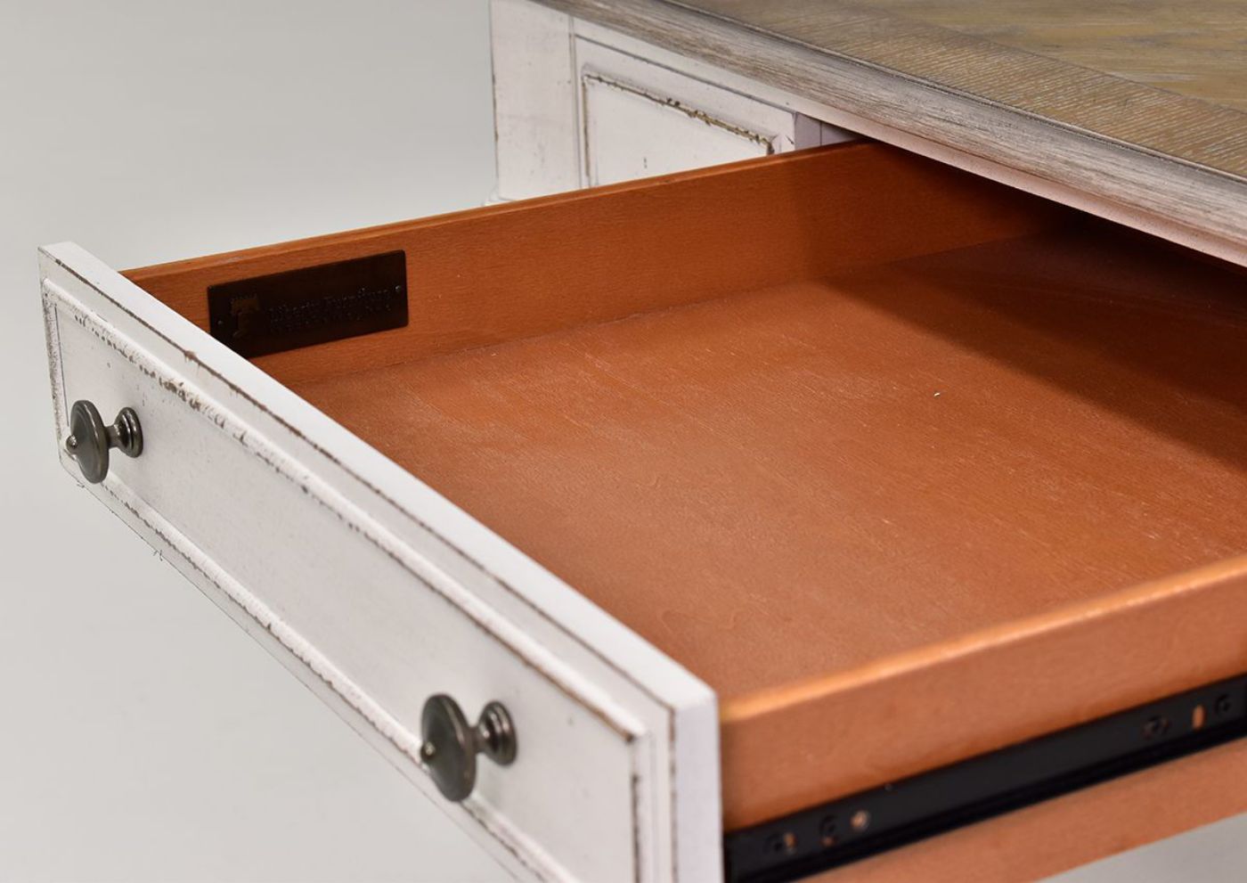 Drawer Details with Interior of the Magnolia Manor Square Coffee Table | Home Furniture Plus Bedding