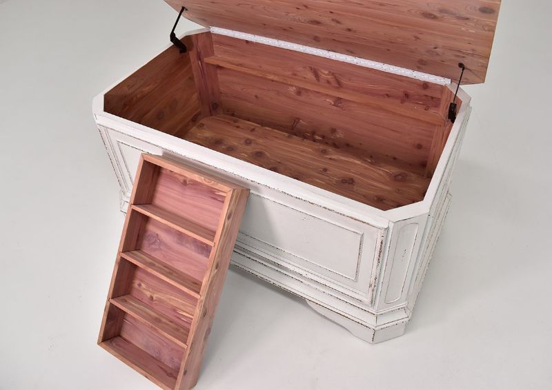 Interior View of the Magnolia Manor Storage Trunk with Tray Removed | Home Furniture Plus Bedding