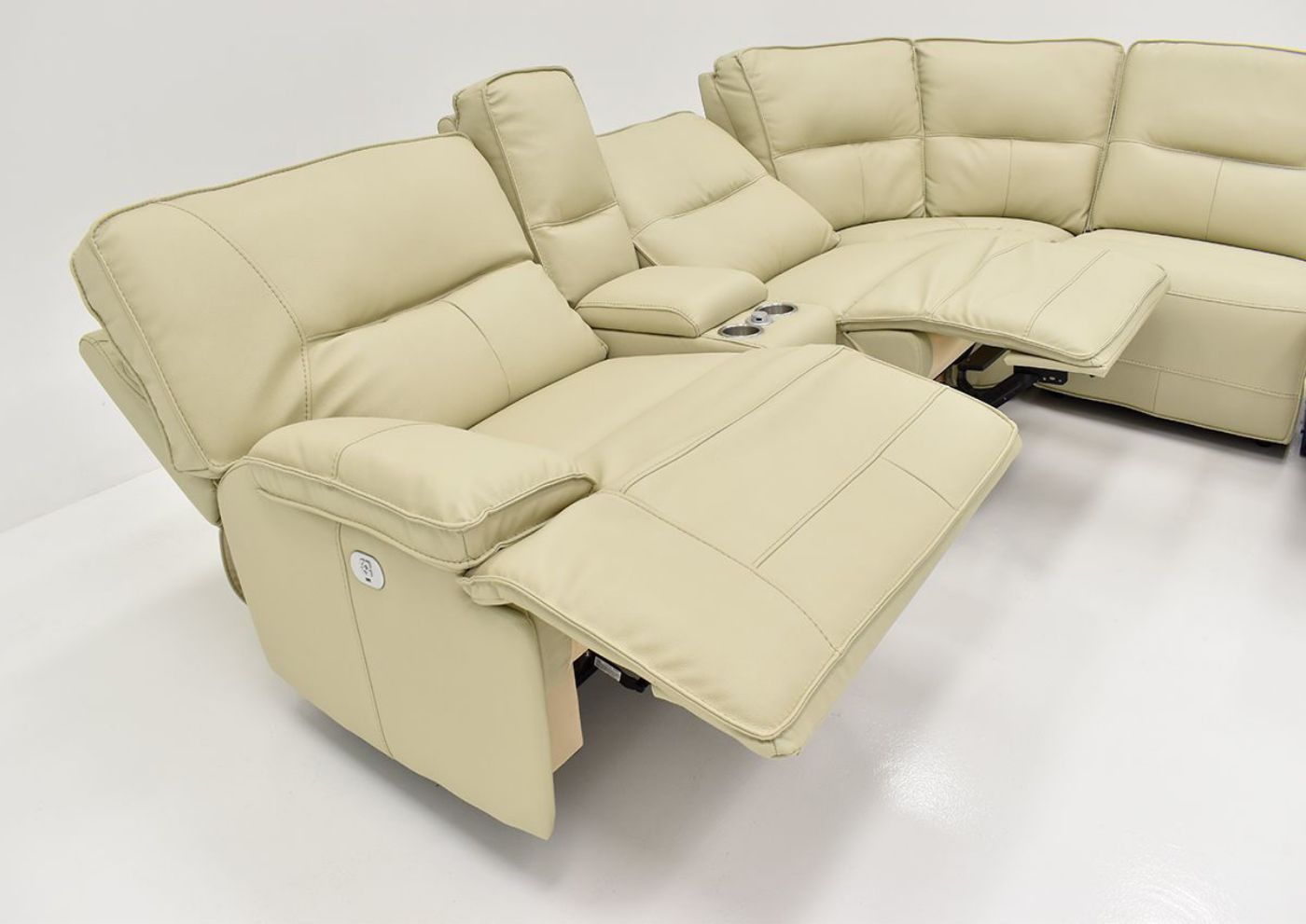 Partial View with 2 Recliners Open on the Spartacus POWER Reclining Sectional Sofa | Home Furniture Plus Bedding