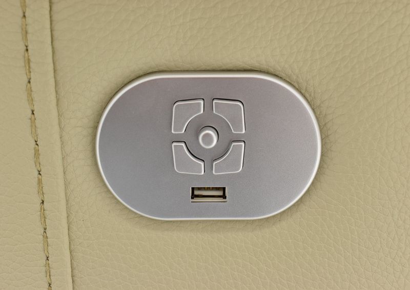 Close Up of the Power Button on the Spartacus POWER Reclining Sectional Sofa | Home Furniture Plus Bedding