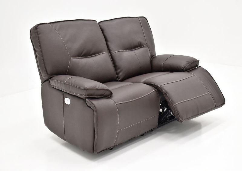 Slightly Angled View with One of the Recliners Open on the Spartacus POWER Reclining Loveseat | Home Furniture Plus Bedding