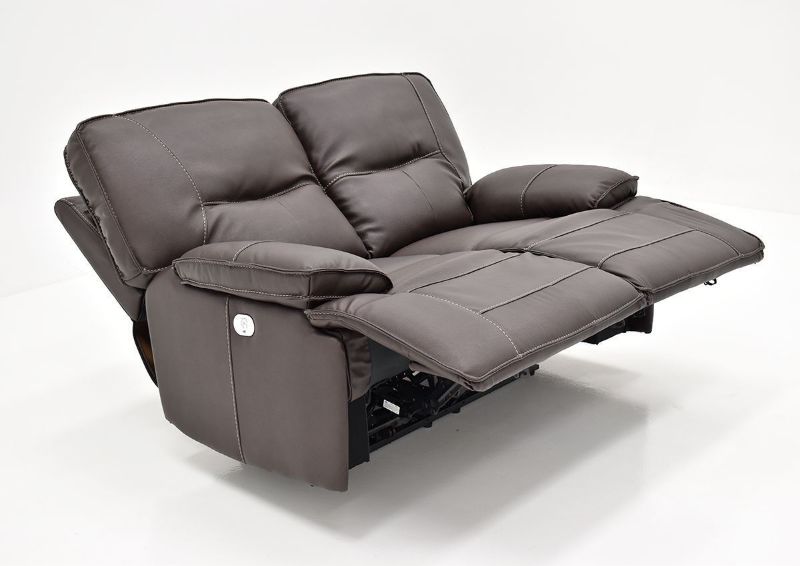 Slightly Angled View with the Recliners Open on the Spartacus POWER Reclining Loveseat | Home Furniture Plus Bedding