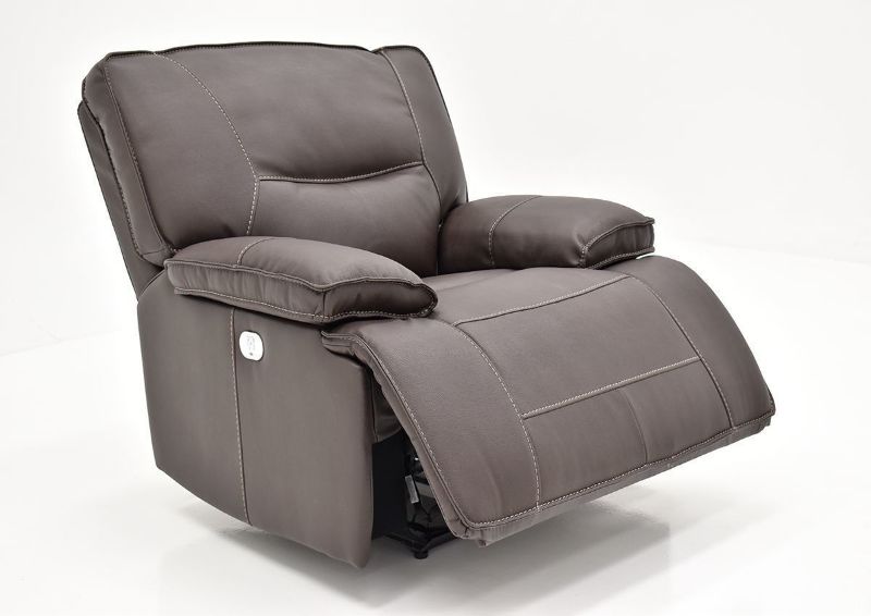 Angled View With Recliner Slightly Open  on the Spartacus POWER Recliner | Home Furniture Plus Bedding
