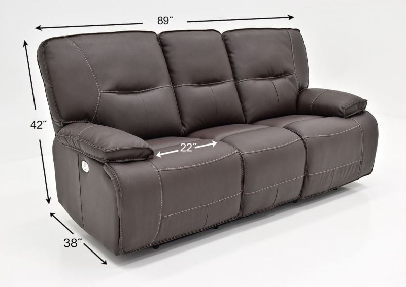 Dimension Details on the Spartacus POWER Reclining Sofa | Home Furniture Plus Bedding