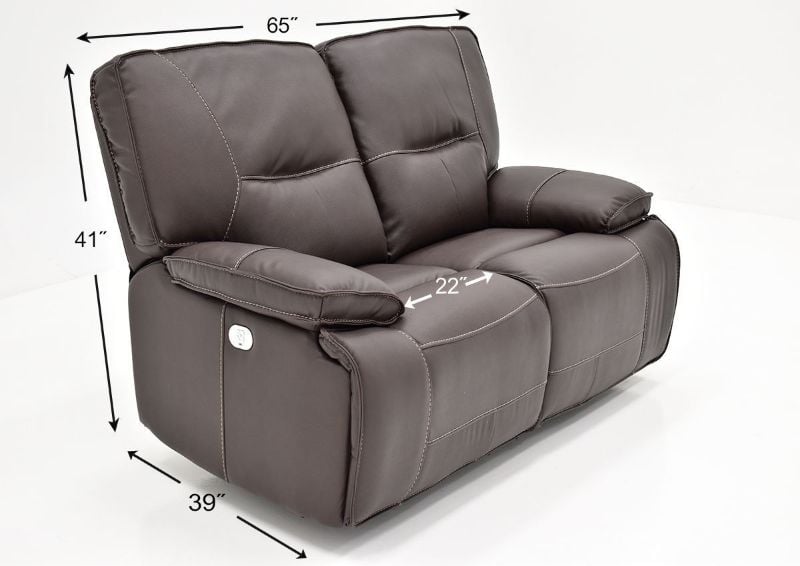 Dimension Details on the Spartacus POWER Reclining Loveseat | Home Furniture Plus Bedding