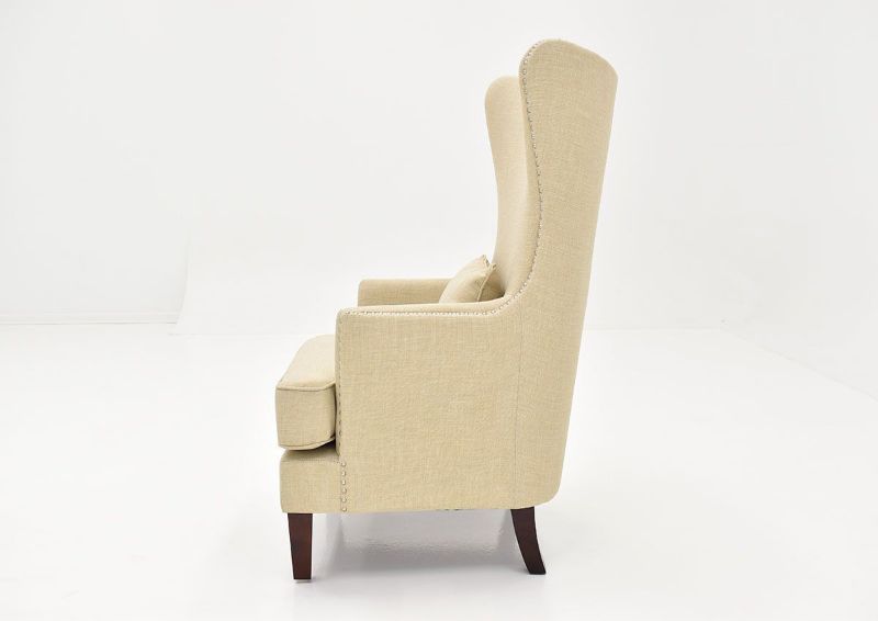 Side view of the Kori Accent Chair in Off White by Elements International | Home Furniture Plus Bedding