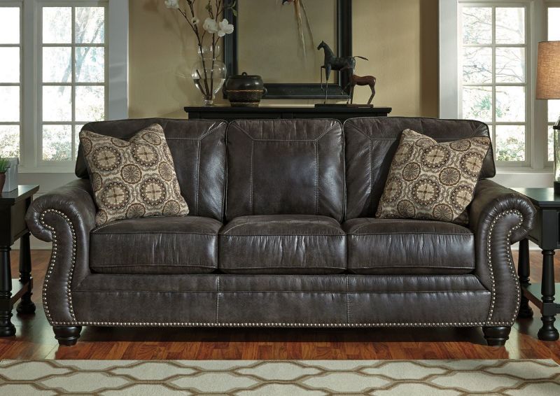 Room View of the Charcoal Gray Breville Sofa by Ashley Furniture | Home Furniture Plus Bedding