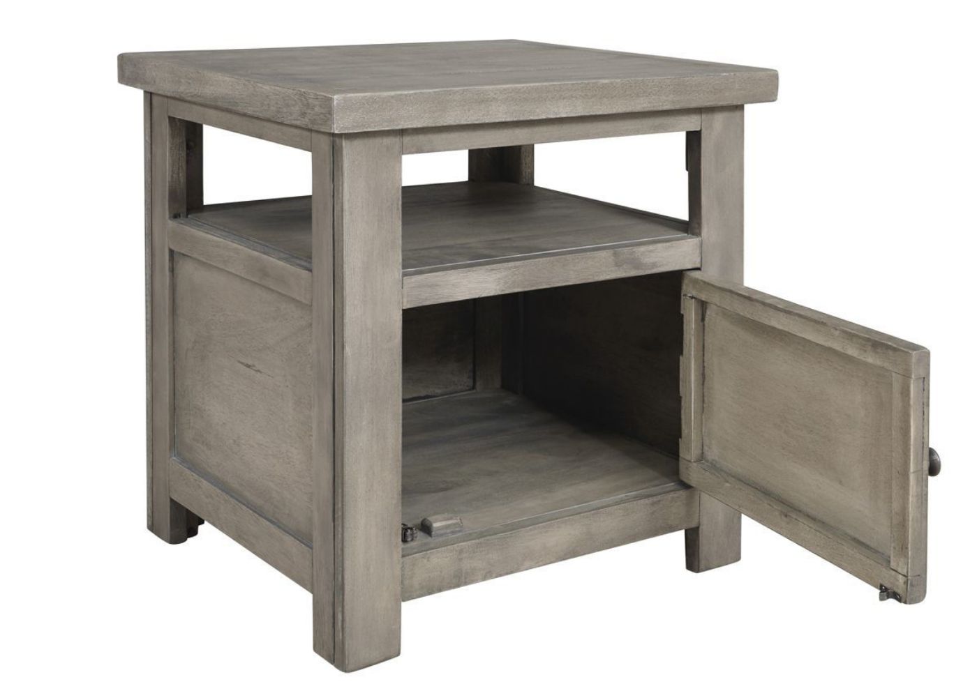 Front View with Cabinet Door Open on the Marcilyn End Table | Home Furniture Plus Bedding