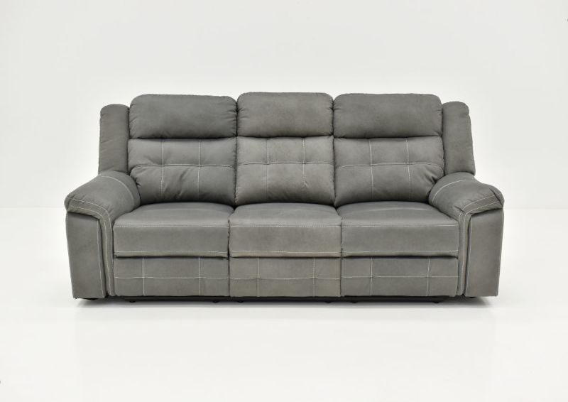 Front Facing View of the Keystone Reclining Sofa in Gray by Lane Home Furnishings | Home Furniture Plus Bedding