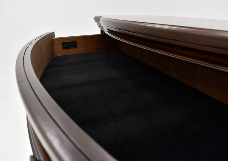 Interior View of the Felt-Lined Top Drawer on the Plaza Chest of Drawers in Brown by Avalon Furniture | Home Furniture Plus Bedding