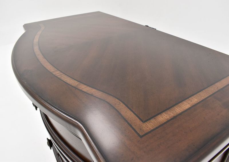 Close Up View of the Top of the Plaza Nightstand in Brown by Avalon Furniture | Home Furniture Plus Bedding