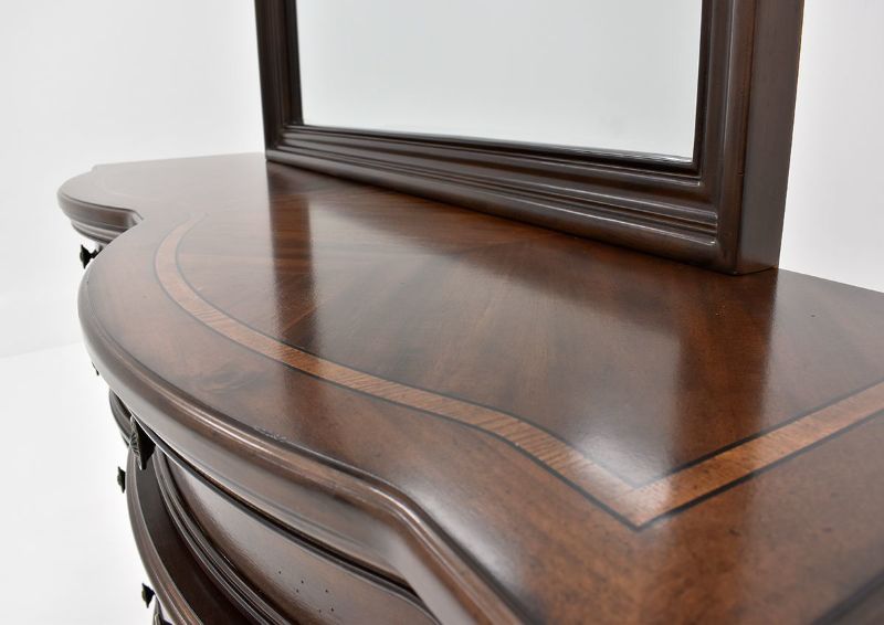 Close Up View of the Top of the Plaza Dresser in Brown by Avalon Furniture | Home Furniture Plus Bedding