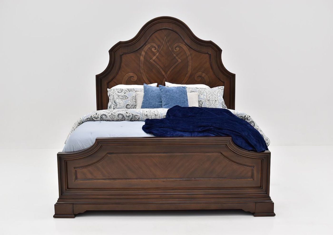 Front View of the Plaza King Size Bed in Brown by Avalon Furniture | Home Furniture Plus Bedding