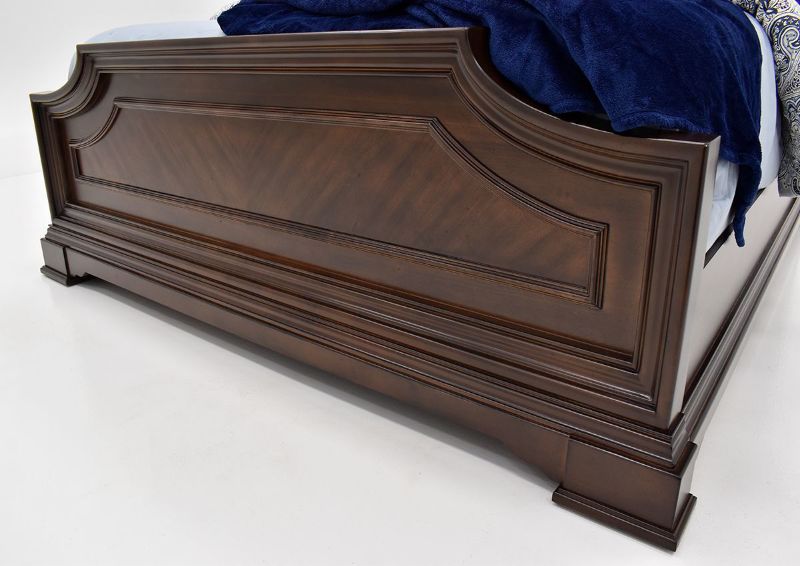 Close Up View of the Footboard on the Plaza Queen Size Bed in Brown by Avalon Furniture | Home Furniture Plus Bedding