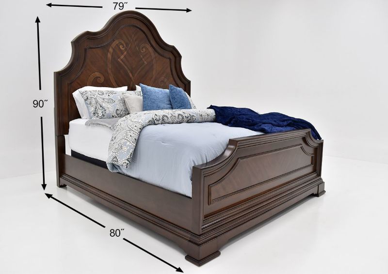 Dimension Details of the Plaza King Size Bed in Brown by Avalon Furniture | Home Furniture Plus Bedding