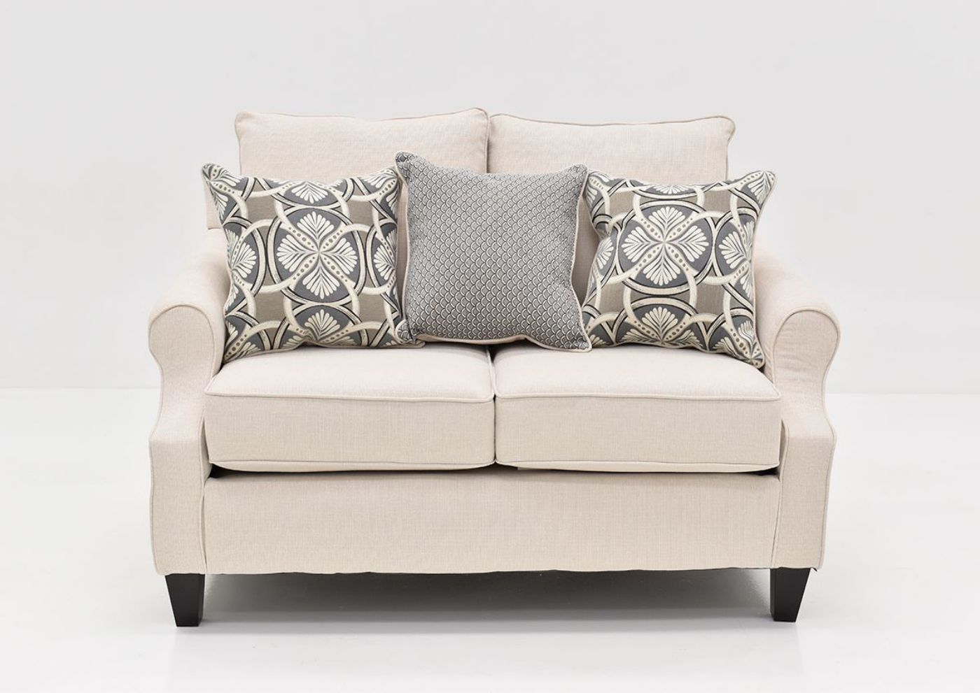 Front Facing View of the Bay Ridge Loveseat in Off White by Behold | Home Furniture Plus Bedding