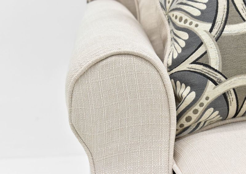 Close Up View of the Arm on the Bay Ridge Sofa in Off White by Behold | Home Furniture Plus Bedding