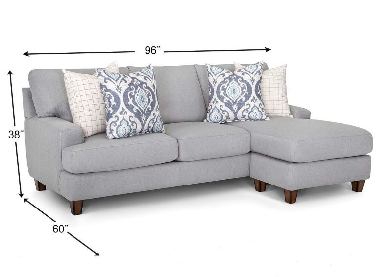 Detailed Dimension View of the Bradshaw Sofa by Franklin Corporation | Home Furniture Plus Bedding