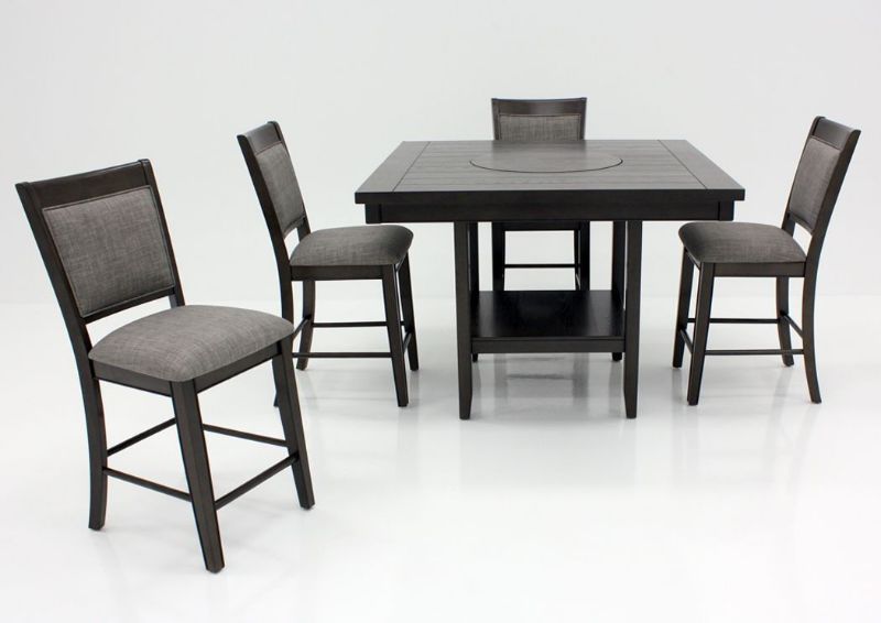 Gray Fulton Dining Table and 4 Chairs Shown, Included Bench is Not Shown | Home Furniture Plus Bedding