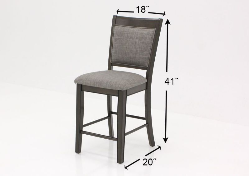 View of Dimension Details of the Gray Fulton Chair | Home Furniture Plus Bedding