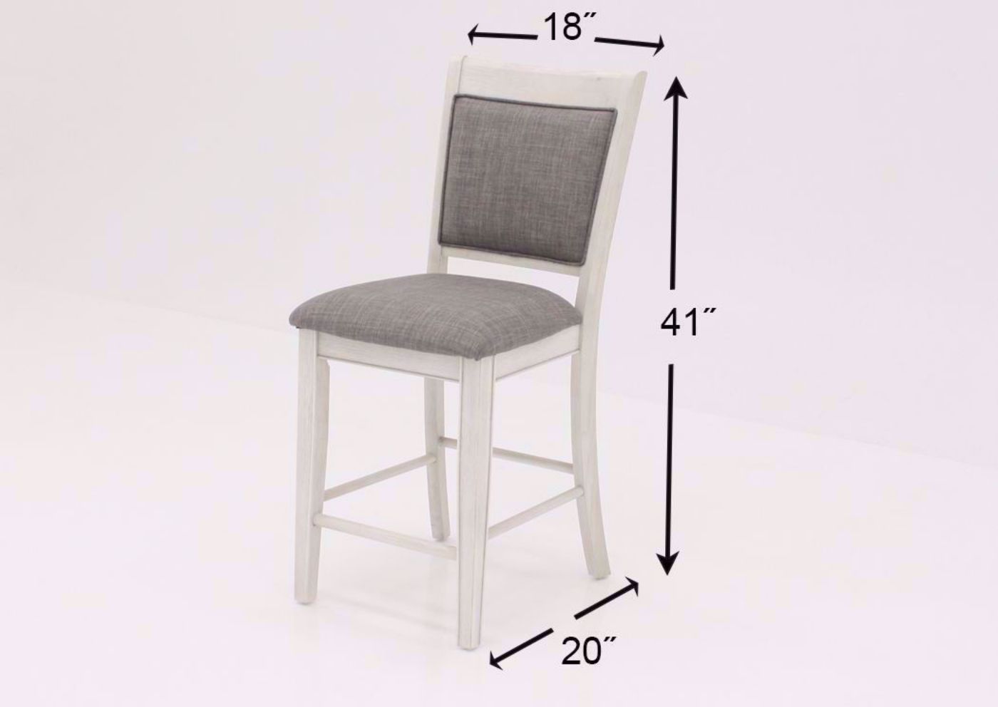 View of Dimension Details of the White Fulton Chair | Home Furniture Plus Bedding