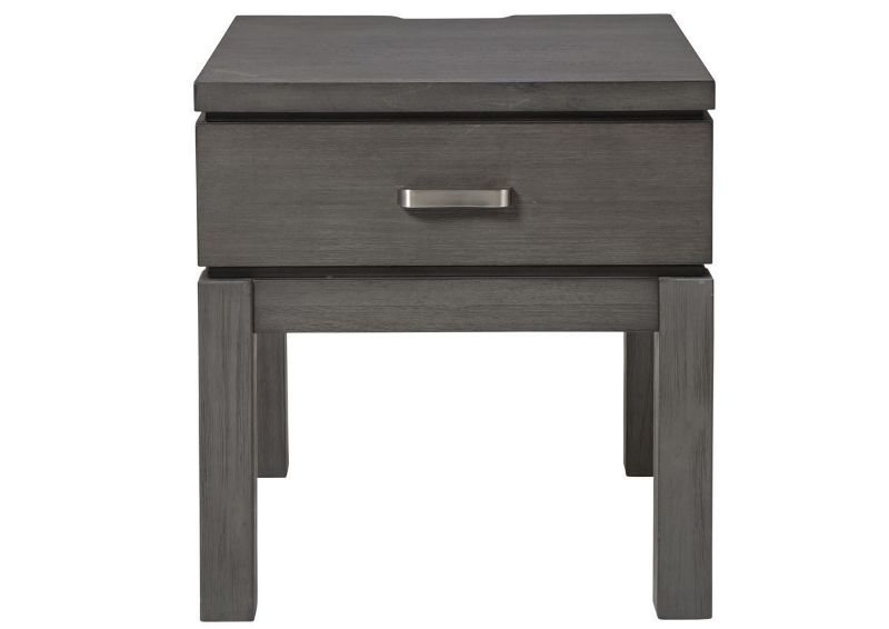 Front Facing View of the Caitbrook End Table in Weathered Gray by Ashley Furniture | Home Furniture Plus Bedding