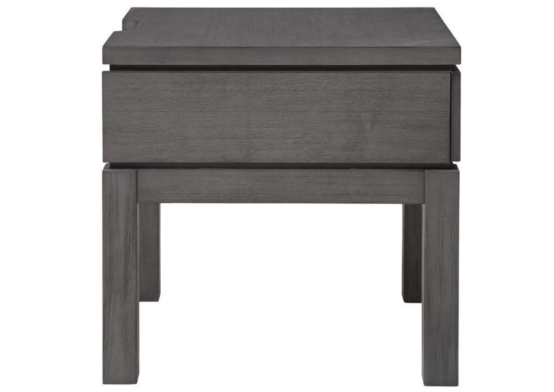 Side View of the Caitbrook End Table in Weathered Gray by Ashley Furniture | Home Furniture Plus Bedding