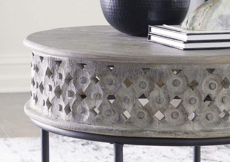 Partial Side View of the Rastella End Table  | Home Furniture Plus Bedding