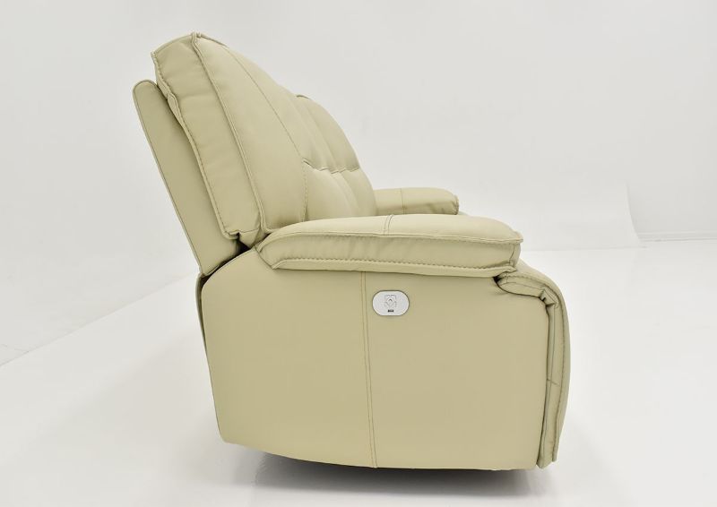 Left Side View of the Off White Spartacus POWER Reclining Sofa | Home Furniture Plus Bedding