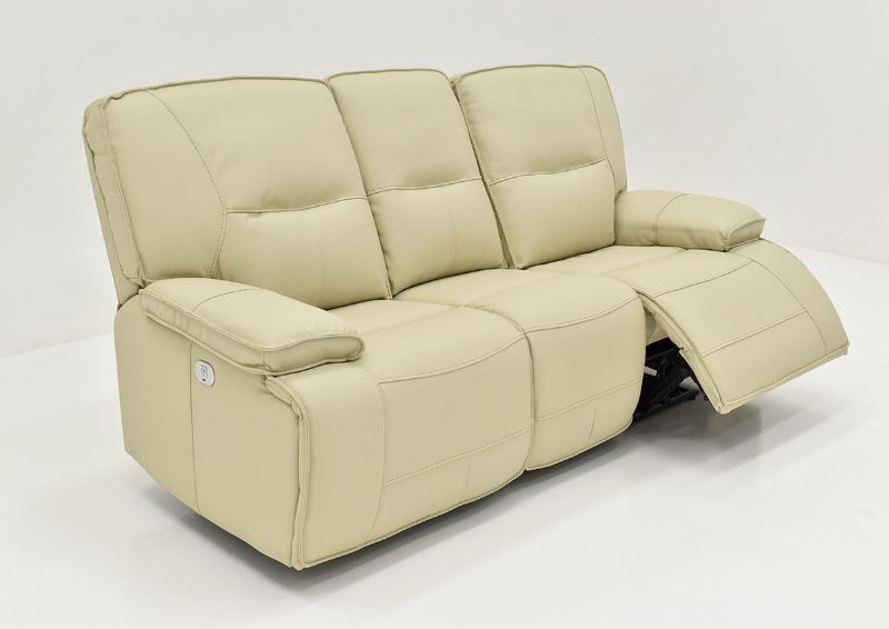 Slightly Angled View of the Off White Spartacus POWER Reclining Sofa | Home Furniture Plus Bedding
