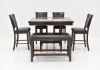 Front View of the Dark Brown Fulton Bar Height Dining Set by Crown Mark | Home Furniture Plus Mattress