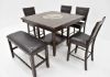Close Up Angled View of the Dark Brown Fulton Bar Height Dining Set by Crown Mark | Home Furniture Plus Mattress
