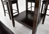 Close Up View of the Shelf under the Dark Brown Fulton Bar Height Dining Table by Crown Mark | Home Furniture Plus Mattress