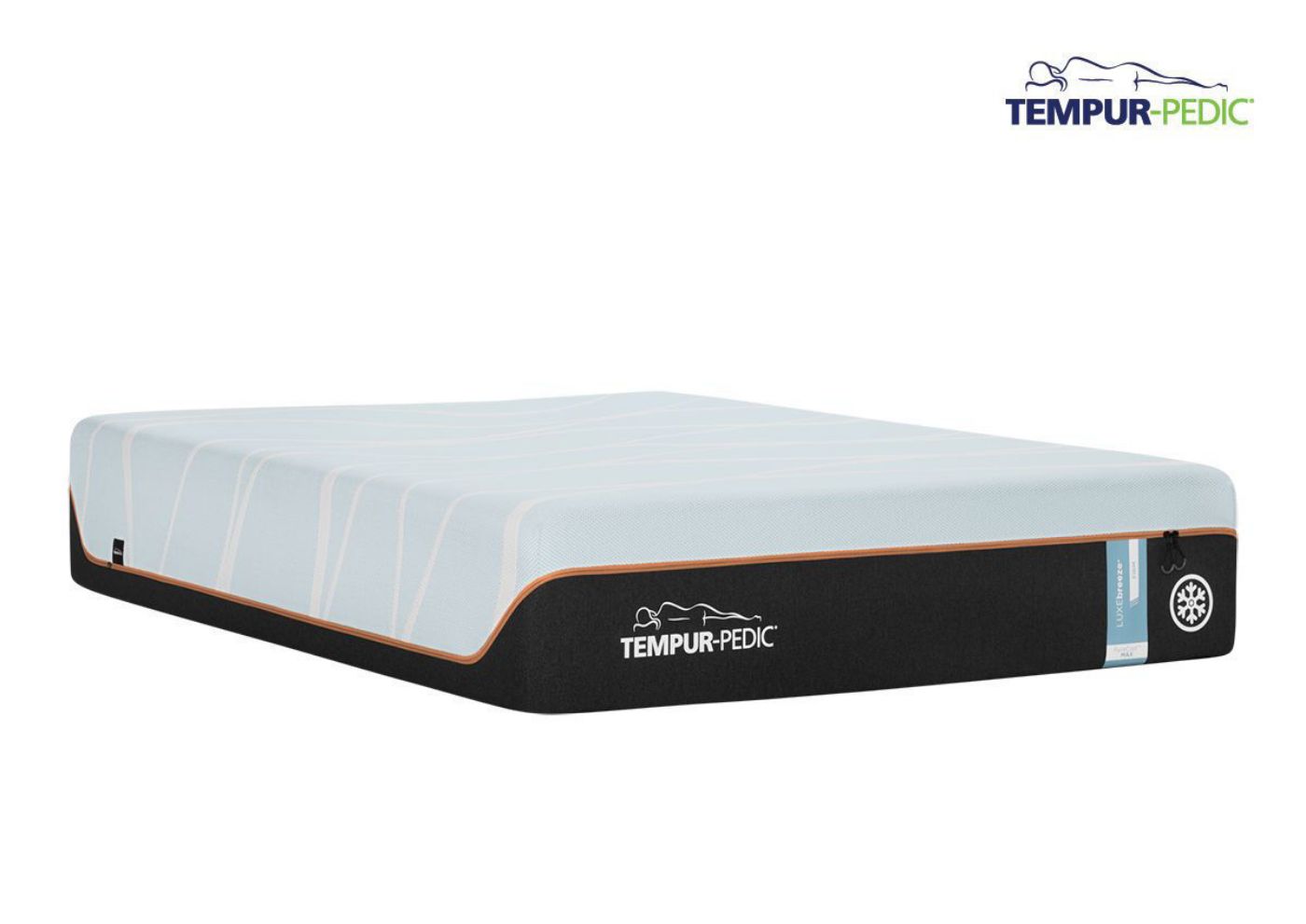 Slightly angled view of the Tempur-Pedic LuxeBreeze Firm Mattress - Twin XL| Home Furniture Mattress Center