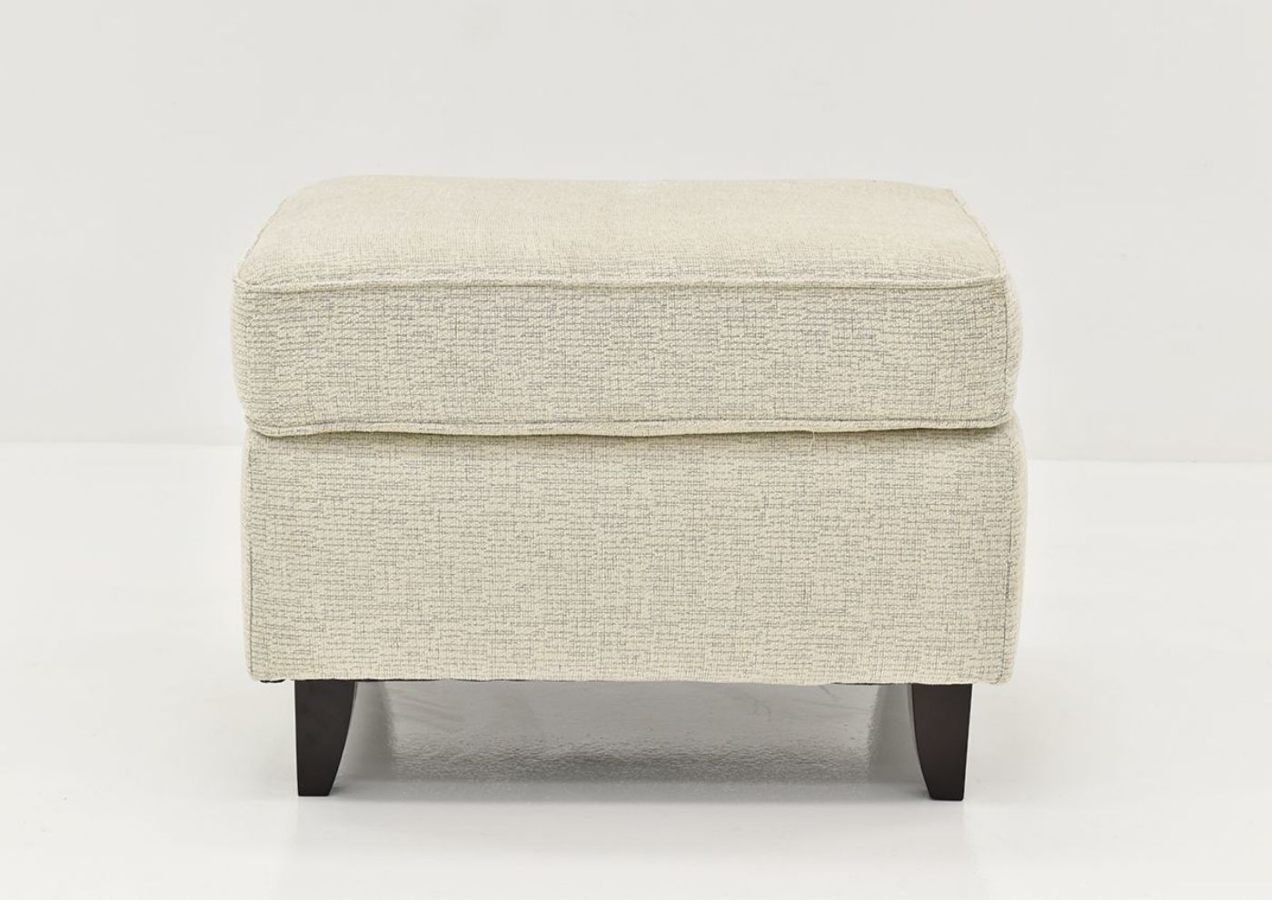 Front Facing View of the Oliver Ottoman in Sand (Off White) by Behold Home | Home Furniture Plus Bedding