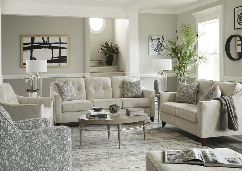 Room View of the Oliver Sofa Set in Sand (Off White) by Behold Home | Home Furniture Plus Bedding