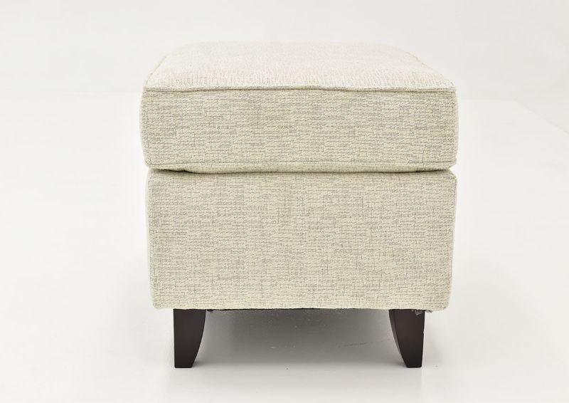 Side View of the Oliver Ottoman in Sand (Off White) by Behold Home | Home Furniture Plus Bedding