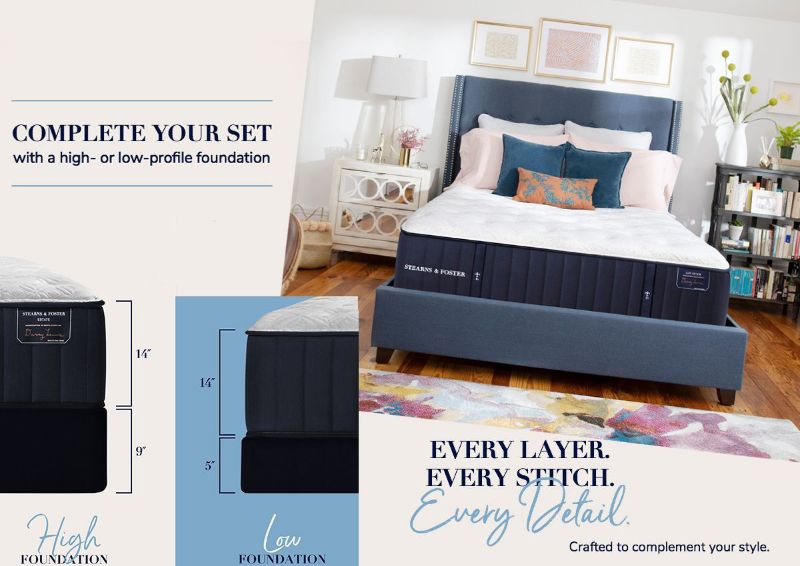 Stationary Foundation Options for the Hurston Luxury Cushion Firm Mattress by Stearns &amp; Foster® in Queen Size | Home Furniture Plus Bedding