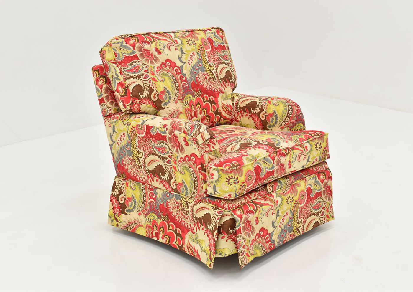 Angled view of the Multi-Colored Teak Cardinal Swivel Glider by Chairs America | Home Furniture Plus Bedding