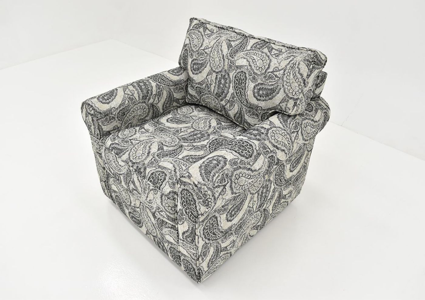 Downward Angled View of the Cooper Swivel Chair - Off White by Behold Home | Home Furniture Plus Bedding